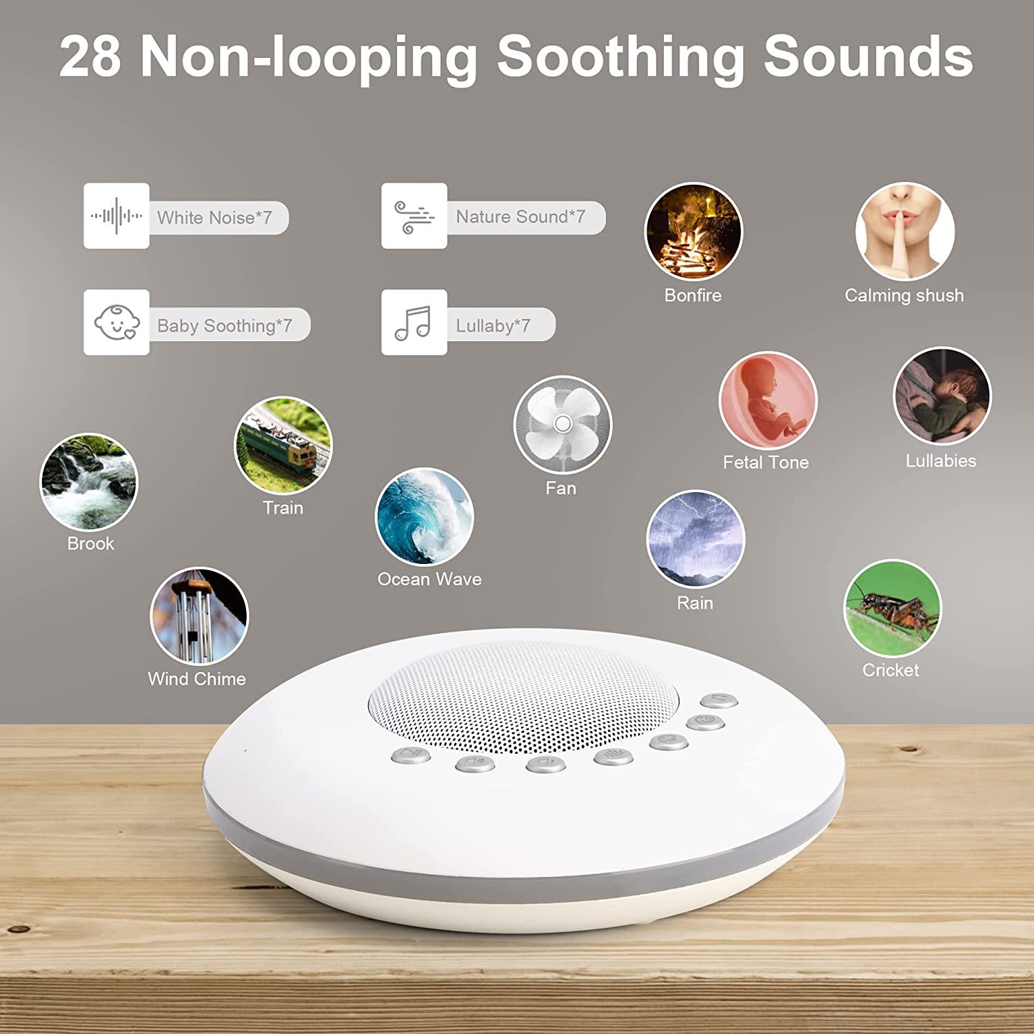 White Noise Machine Baby - 아기를 위한 백색소음기, 28가지 진정 소리,