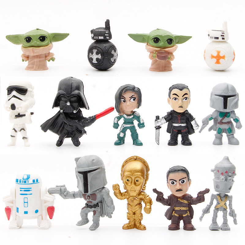Baby Yoda Products - 14-16개/세트 다스 베이더 만다로리안 딘 자린