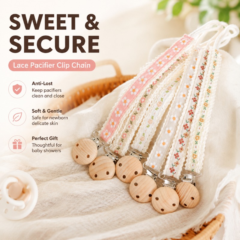 Baby Products 1 Year - 신생아용 레이스 공갈젖꼭지 클립 체인, 분실