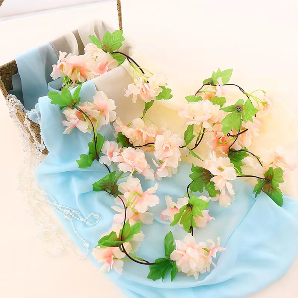 220cm 인조 벚꽃 덩굴 홈 테이블 꽃병 야외 마당  - Baby Products A To Z 리뷰 및 가격